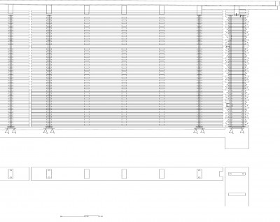 Détail d’un mur en tasseaux superposés